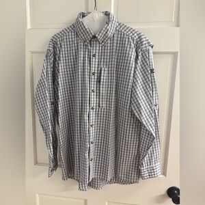 EUC Men’s Drake button down shirt with front zip pocket